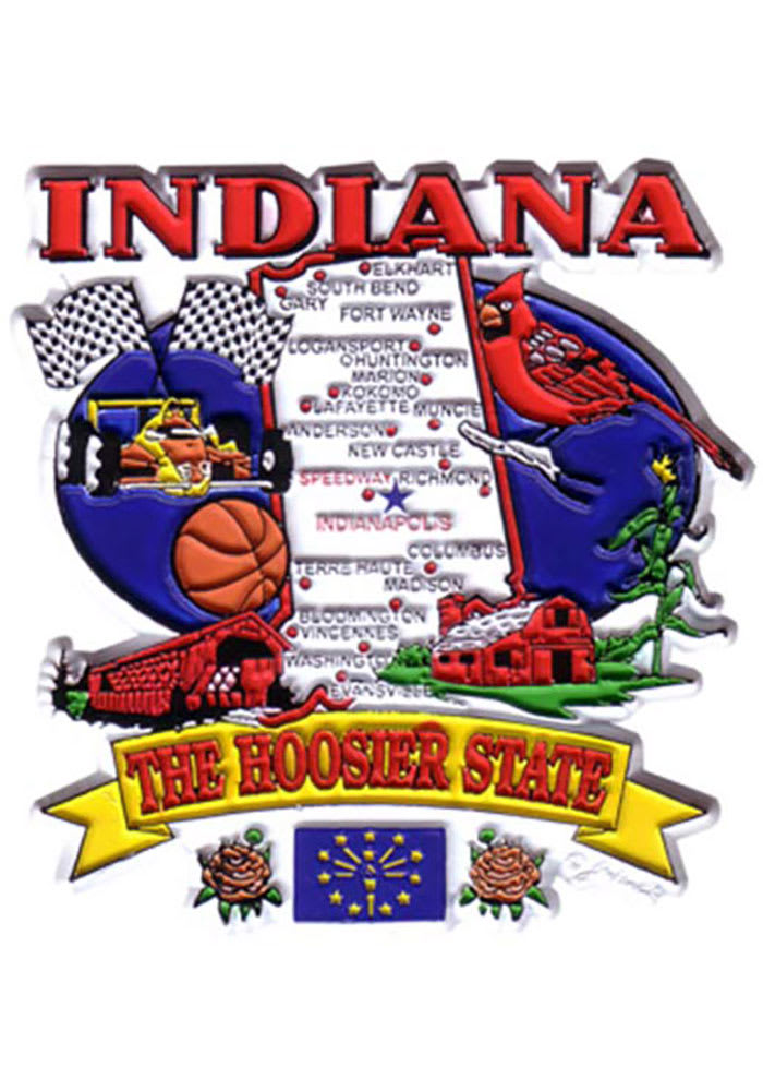 Indiana State Map Magnet