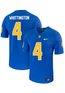 Jahsear Whittington Nike Mens Blue Pitt Panthers NIL Name And Number Football Jersey