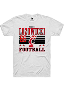 Xavier Lozowicki Cincinnati Bearcats White Football NIL Striped Short Sleeve Player T Shirt