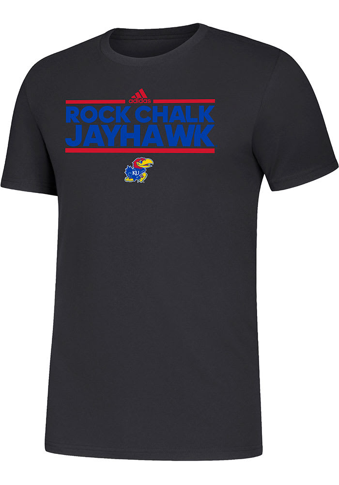 Adidas Kansas Jayhawks Black Amplifier Dassler Short Sleeve T Shirt