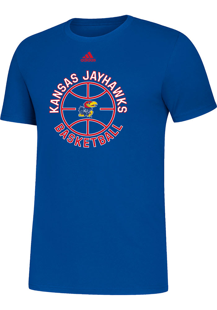 Adidas Kansas Jayhawks Blue Amplifier Basketball Short Sleeve T Shirt