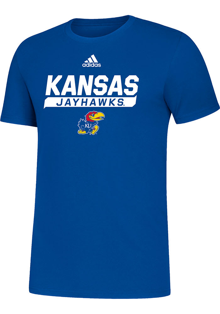 Adidas Kansas Jayhawks Blue Amplifier Short Sleeve T Shirt