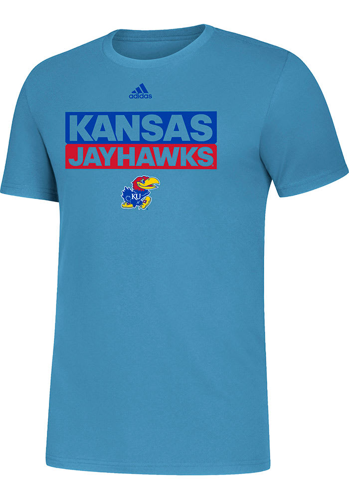 Adidas Kansas Jayhawks Light Blue Amplfiier Short Sleeve T Shirt
