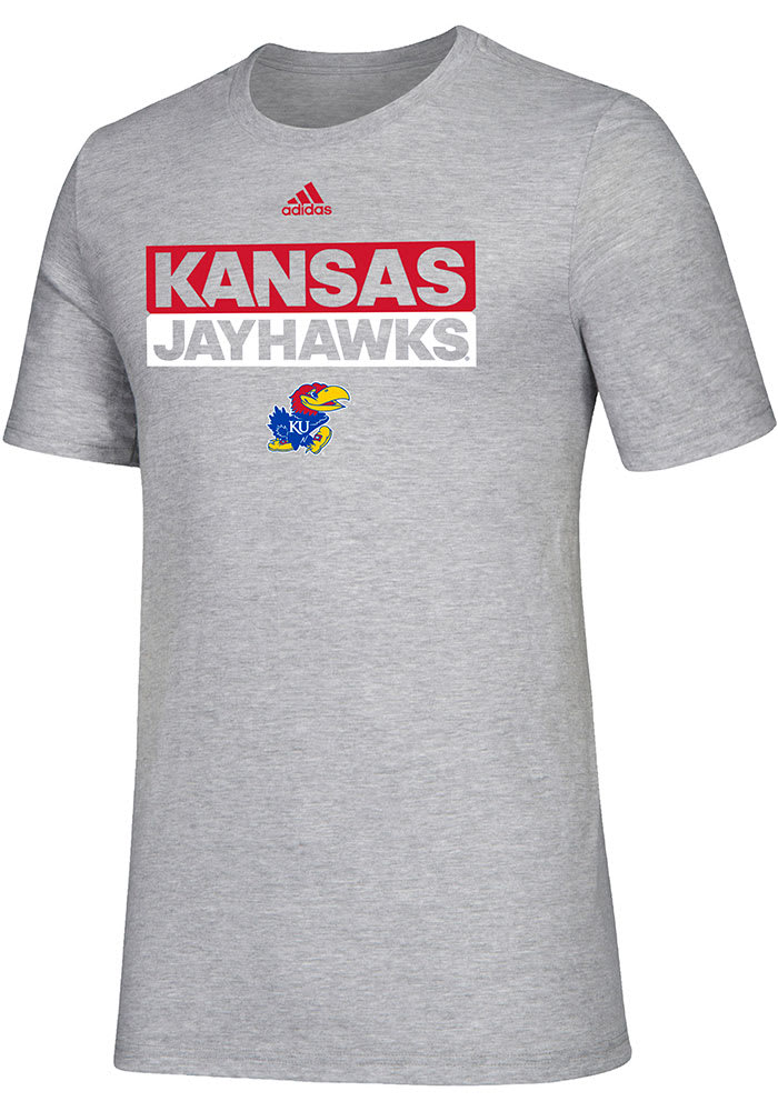 Adidas Kansas Jayhawks Grey Amplifier Short Sleeve T Shirt