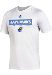 Adidas Kansas Jayhawks White Creator Short Sleeve T Shirt