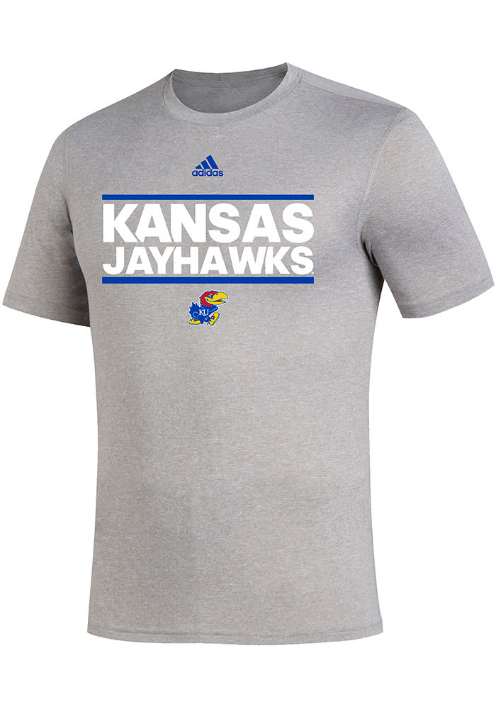Adidas Kansas Jayhawks Grey Creator Short Sleeve T Shirt