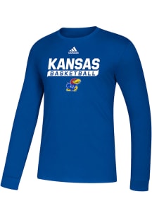 Adidas Kansas Jayhawks Blue Amplifier Basketball Long Sleeve T Shirt