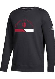 Adidas Indiana Hoosiers Mens Black Fleece Long Sleeve Crew Sweatshirt