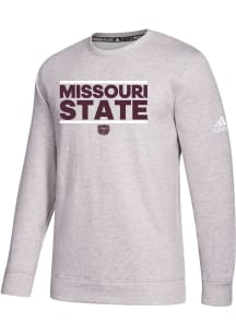 Adidas Missouri State Bears Mens Grey Fleece Crew Long Sleeve Crew Sweatshirt