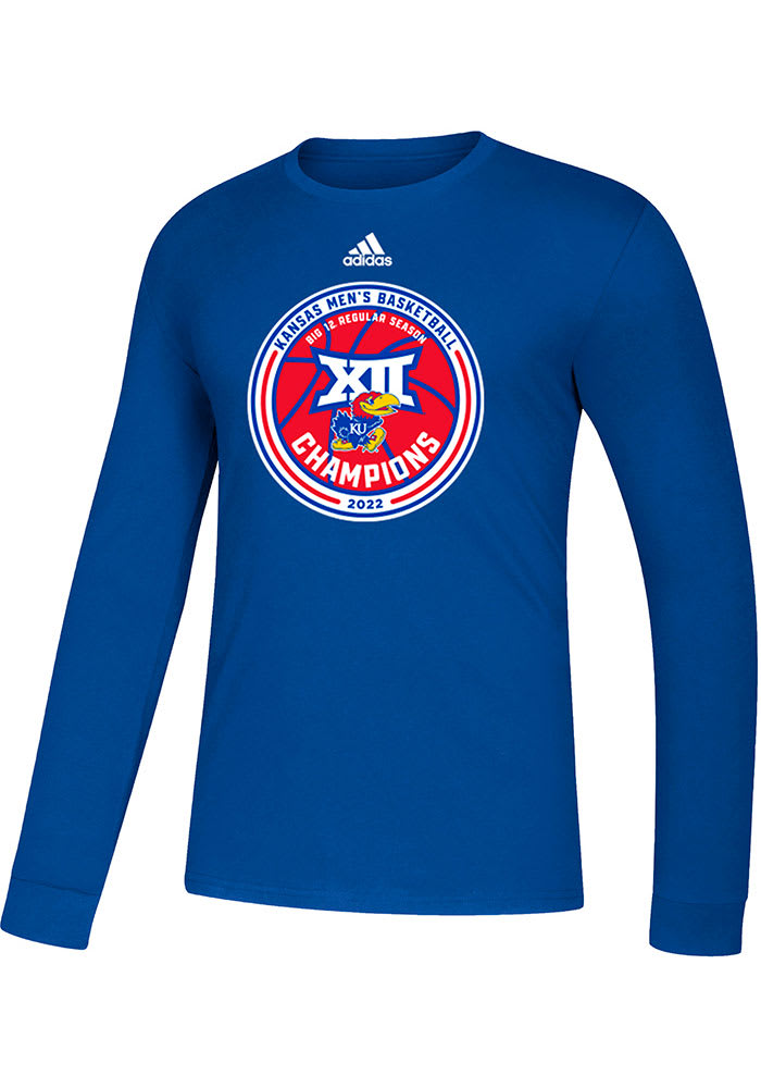Adidas Kansas Jayhawks Blue 2022 Big 12 Basketball Champions Long Sleeve T Shirt