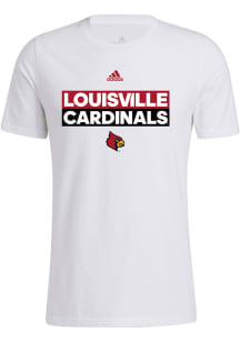 Adidas Louisville Cardinals White Amplifier Short Sleeve T Shirt