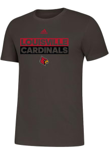 Adidas Louisville Cardinals Grey Amplifier Short Sleeve T Shirt
