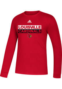 Adidas Louisville Cardinals Red Amplifier Long Sleeve T Shirt