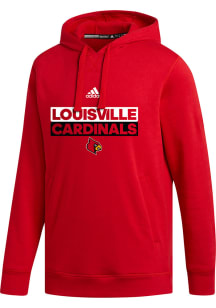 Adidas Louisville Cardinals Mens Red Fleece Long Sleeve Hoodie