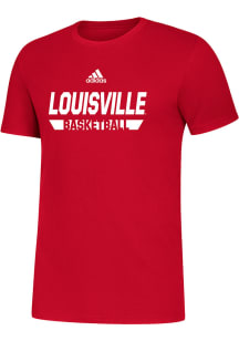 Adidas Louisville Cardinals Red Amplifier Short Sleeve T Shirt