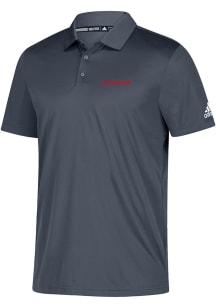 Mens Nebraska Cornhuskers Grey Adidas Grind Short Sleeve Polo Shirt