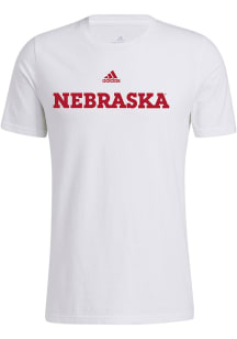 Adidas Nebraska Cornhuskers White Amplifier Short Sleeve T Shirt