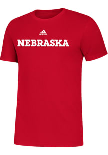 Adidas Nebraska Cornhuskers Red Amplifier Short Sleeve T Shirt