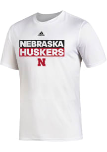 Nebraska Cornhuskers White Adidas Creator Short Sleeve T Shirt