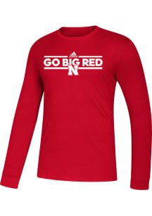 Adidas Nebraska Cornhuskers Red Amplifier Long Sleeve T Shirt
