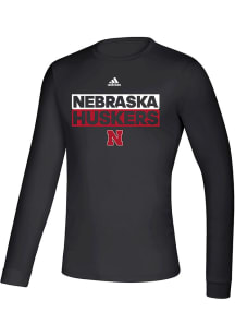 Mens Nebraska Cornhuskers Black Adidas Creator Long Sleeve T-Shirt