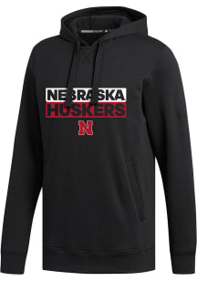 Adidas Nebraska Cornhuskers Mens Black Fleece Long Sleeve Hoodie