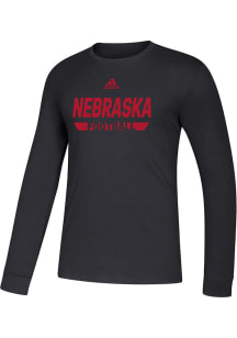 Adidas Nebraska Cornhuskers Black Football Amplifier Long Sleeve T Shirt