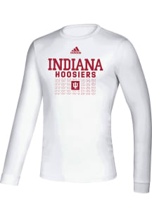 Mens Indiana Hoosiers White Adidas Creator Long Sleeve T-Shirt