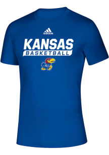 Adidas Kansas Jayhawks Blue Basketball Creator Short Sleeve T Shirt
