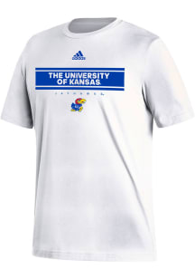 Adidas Kansas Jayhawks White Fresh Short Sleeve T Shirt