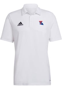Adidas Louisiana Tech Bulldogs Mens White Wordmark Short Sleeve Polo