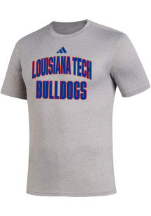 Adidas Louisiana Tech Bulldogs Grey Arch Name Short Sleeve T Shirt
