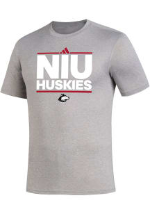 Adidas Northern Illinois Huskies Grey Arch mascot Short Sleeve T Shirt
