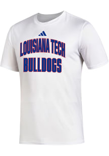 Adidas Louisiana Tech Bulldogs White Block Arch Name Short Sleeve T Shirt