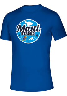 Adidas Kansas Jayhawks Blue Maui Strong Basketball Short Sleeve T Shirt