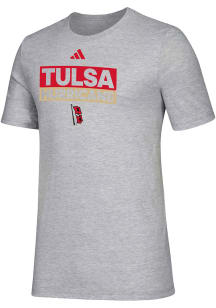 Adidas Tulsa Golden Hurricane Grey Amplifier Short Sleeve T Shirt