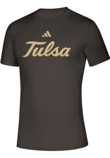 Adidas Tulsa Golden Hurricane Charcoal Creator Short Sleeve T Shirt
