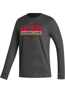 Adidas Tulsa Golden Hurricane Charcoal Fresh Long Sleeve T Shirt