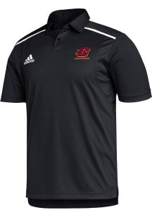 Adidas Central Michigan Chippewas Mens Black Team Issue Short Sleeve Polo