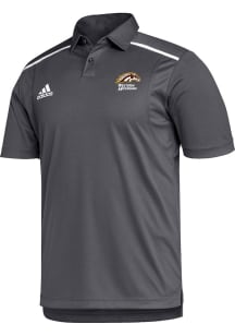 Adidas Western Michigan Broncos Mens Grey Wordmark Team Issue Short Sleeve Polo