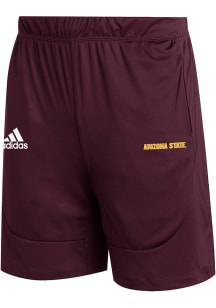 Adidas Arizona State Sun Devils Mens Maroon Sideline Knit Wordmark Shorts