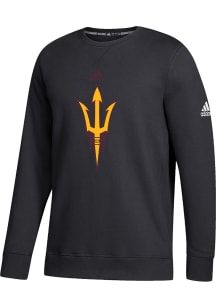 Adidas Arizona State Sun Devils Mens Black Fleece Team Logo Long Sleeve Crew Sweatshirt