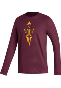 Adidas Arizona State Sun Devils Maroon Team Logo Fresh Long Sleeve T Shirt