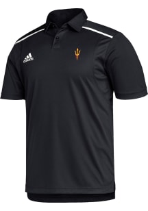 Adidas Arizona State Sun Devils Mens Black Team Issue Short Sleeve Polo