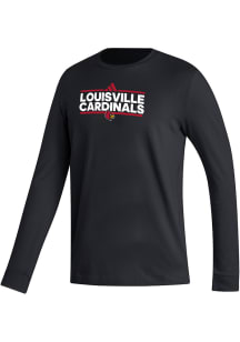 Adidas Louisville Cardinals Black Fresh Long Sleeve T Shirt