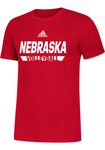 Adidas Nebraska Cornhuskers Red Volleyball Fresh Short Sleeve T Shirt