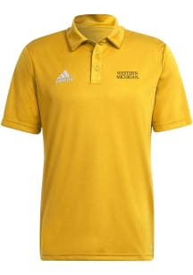 Mens Western Michigan Broncos Gold Adidas Wordmark Entrada22 Short Sleeve Polo Shirt