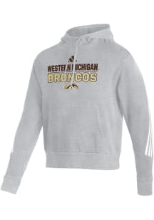 Mens Western Michigan Broncos Grey Adidas Fashion Pullover Hooded Sweatshirt