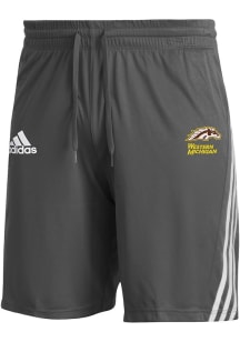 Mens Western Michigan Broncos Grey Adidas Three Stripe Shorts