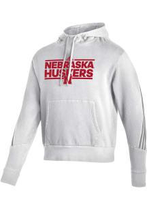 Mens Nebraska Cornhuskers White Adidas Fashion Hooded Sweatshirt